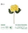 GloboStar® Artificial Garden YELLOW HYDRANGEA BRANCH 21176 Τεχνητό Διακοσμητικό Κλαδί Ορτανσίας Κίτρινης  Y47cm